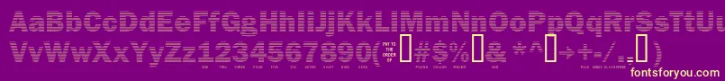 More about Secure24a Font Secure24a Font – Yellow Fonts on Purple Background