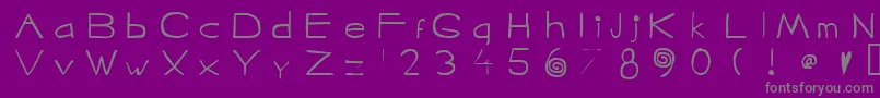 フォントJagular – 紫の背景に灰色の文字