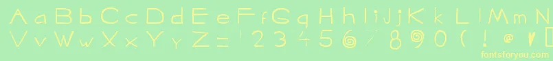 Jagular Font – Yellow Fonts on Green Background