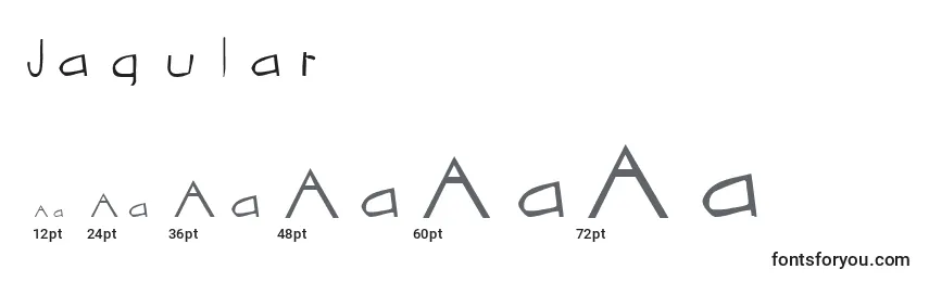Размеры шрифта Jagular