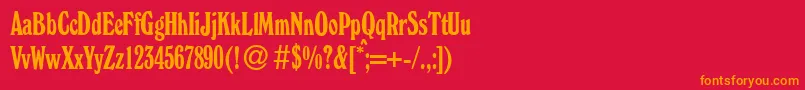 W730RomanCdRegular Font – Orange Fonts on Red Background