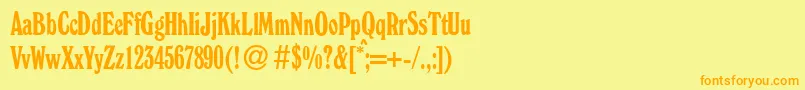 W730RomanCdRegular Font – Orange Fonts on Yellow Background