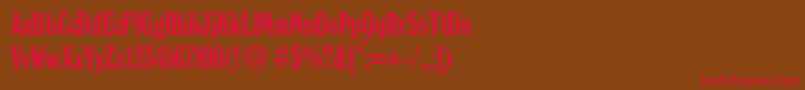 W730RomanCdRegular Font – Red Fonts on Brown Background