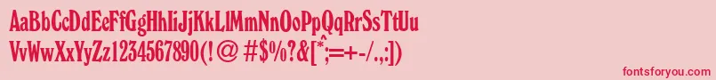 フォントW730RomanCdRegular – ピンクの背景に赤い文字
