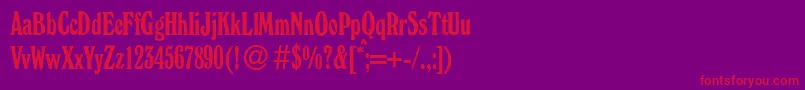W730RomanCdRegular Font – Red Fonts on Purple Background