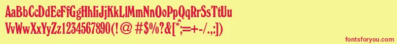 W730RomanCdRegular-Schriftart – Rote Schriften auf gelbem Hintergrund
