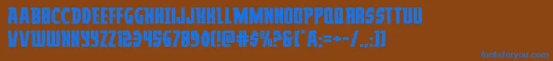 フォントProwlerexpand – 茶色の背景に青い文字