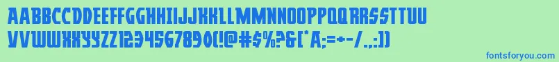 Fonte Prowlerexpand – fontes azuis em um fundo verde