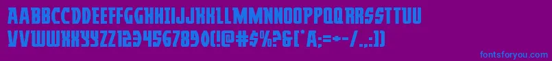 フォントProwlerexpand – 紫色の背景に青い文字