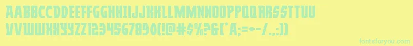 Prowlerexpand-Schriftart – Grüne Schriften auf gelbem Hintergrund