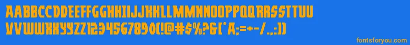 Weitere Informationen zur Prowlerexpand-Schriftart Prowlerexpand-Schriftart – Orangefarbene Schriften auf blauem Hintergrund