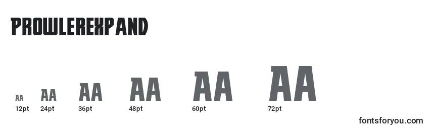 Prowlerexpand Font Sizes