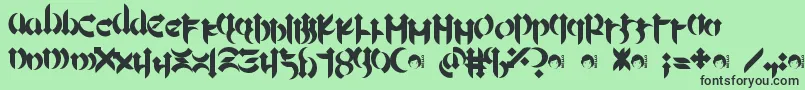 Mellogoth Font – Black Fonts on Green Background