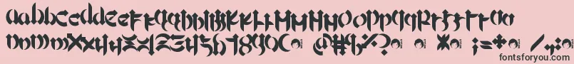 Mellogoth-Schriftart – Schwarze Schriften auf rosa Hintergrund
