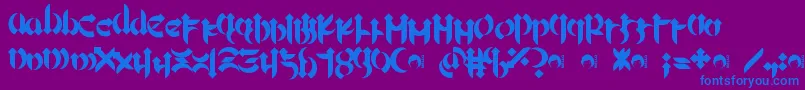 Mellogoth-fontti – siniset fontit violetilla taustalla