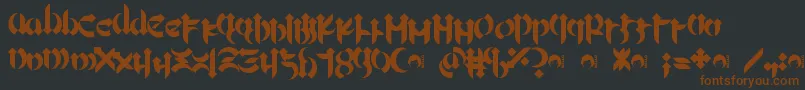 Mellogoth-fontti – ruskeat fontit mustalla taustalla