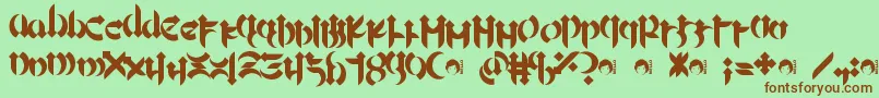 Mellogoth Font – Brown Fonts on Green Background