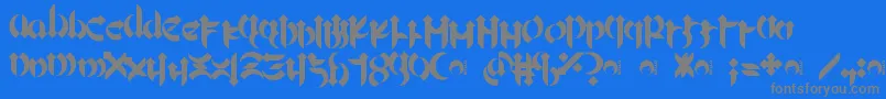 Mellogoth-fontti – harmaat kirjasimet sinisellä taustalla