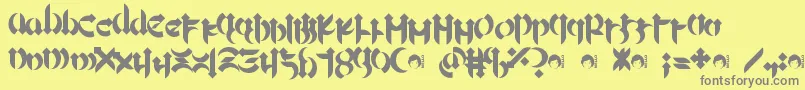 Mellogoth-Schriftart – Graue Schriften auf gelbem Hintergrund