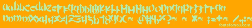 Mellogoth Font – Green Fonts on Orange Background