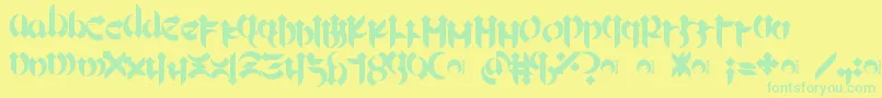 Mellogoth-Schriftart – Grüne Schriften auf gelbem Hintergrund