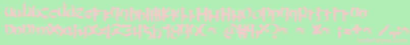 フォントMellogoth – 緑の背景にピンクのフォント