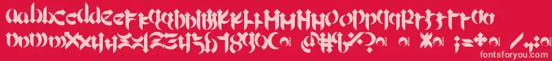 Mellogoth-Schriftart – Rosa Schriften auf rotem Hintergrund