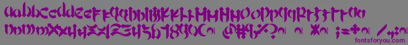 フォントMellogoth – 紫色のフォント、灰色の背景