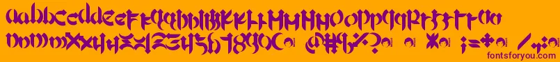 Mellogoth Font – Purple Fonts on Orange Background