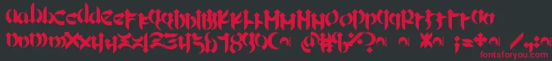 Czcionka Mellogoth – czerwone czcionki na czarnym tle