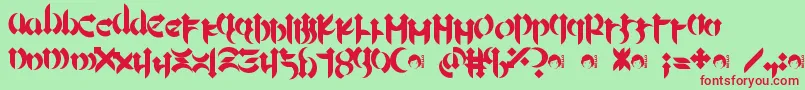 Mellogoth Font – Red Fonts on Green Background