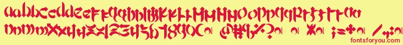 Mellogoth Font – Red Fonts on Yellow Background