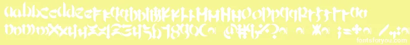 Mellogoth Font – White Fonts on Yellow Background