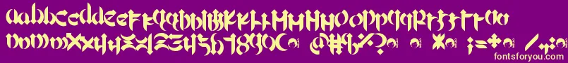 Fonte Mellogoth – fontes amarelas em um fundo roxo