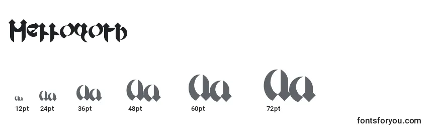 Mellogoth Font Sizes