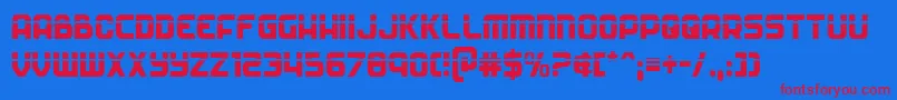 Soldierlasercond Font – Red Fonts on Blue Background