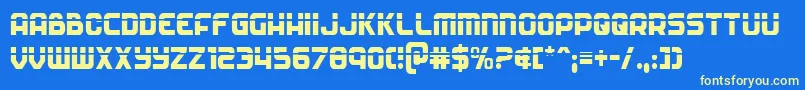 Soldierlasercond Font – Yellow Fonts on Blue Background