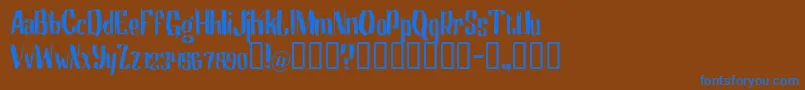 Motrhead Font – Blue Fonts on Brown Background