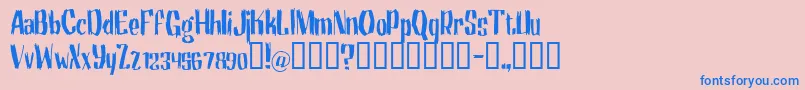 Motrhead Font – Blue Fonts on Pink Background