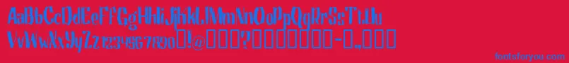Motrhead-Schriftart – Blaue Schriften auf rotem Hintergrund