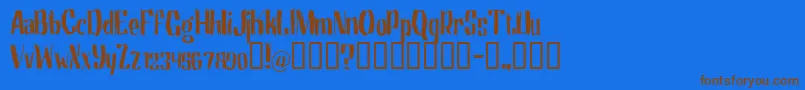 Motrhead Font – Brown Fonts on Blue Background