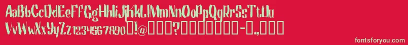 Motrhead Font – Green Fonts on Red Background