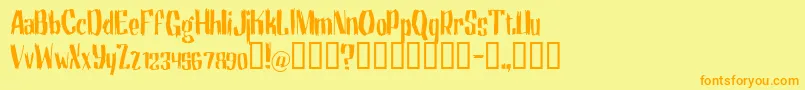 Motrhead Font – Orange Fonts on Yellow Background