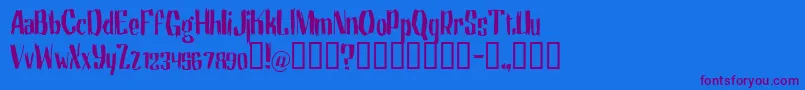 Motrhead Font – Purple Fonts on Blue Background