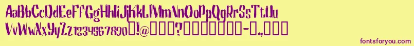 Motrhead Font – Purple Fonts on Yellow Background