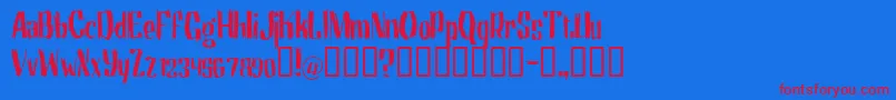 Motrhead Font – Red Fonts on Blue Background