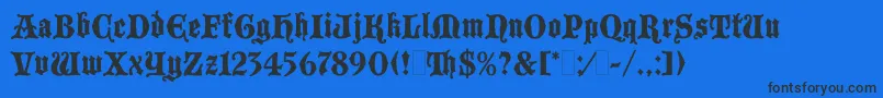 BlackmoorLetPlain.1.0 Font – Black Fonts on Blue Background