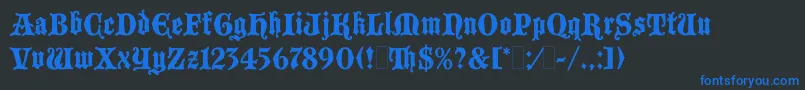 BlackmoorLetPlain.1.0 Font – Blue Fonts on Black Background