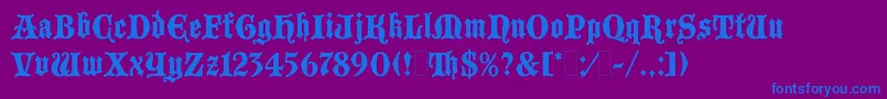 BlackmoorLetPlain.1.0 Font – Blue Fonts on Purple Background