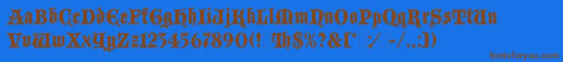 BlackmoorLetPlain.1.0 Font – Brown Fonts on Blue Background